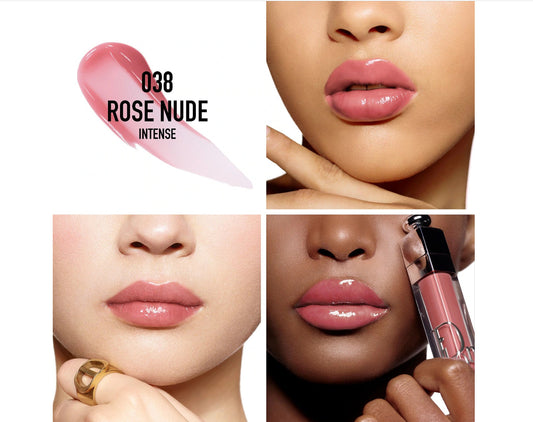 DIOR
Dior Addict Lip Maximizer Plumping Gloss. Color: 038 Rose Nude - a sheer nude pink
Size 0.2 oz / 6 mL