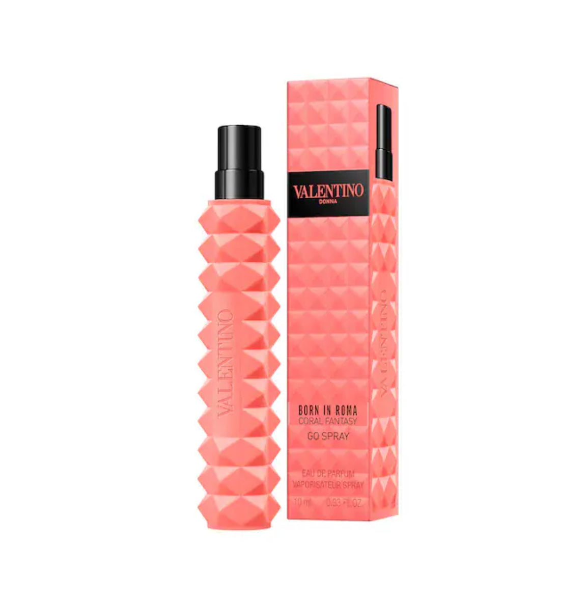 Valentino
Born in Roma Coral Fantasy Eau de Parfum Travel Spray with Rose & Orange. Size: 0.33 oz/ 10 mL
Mini size