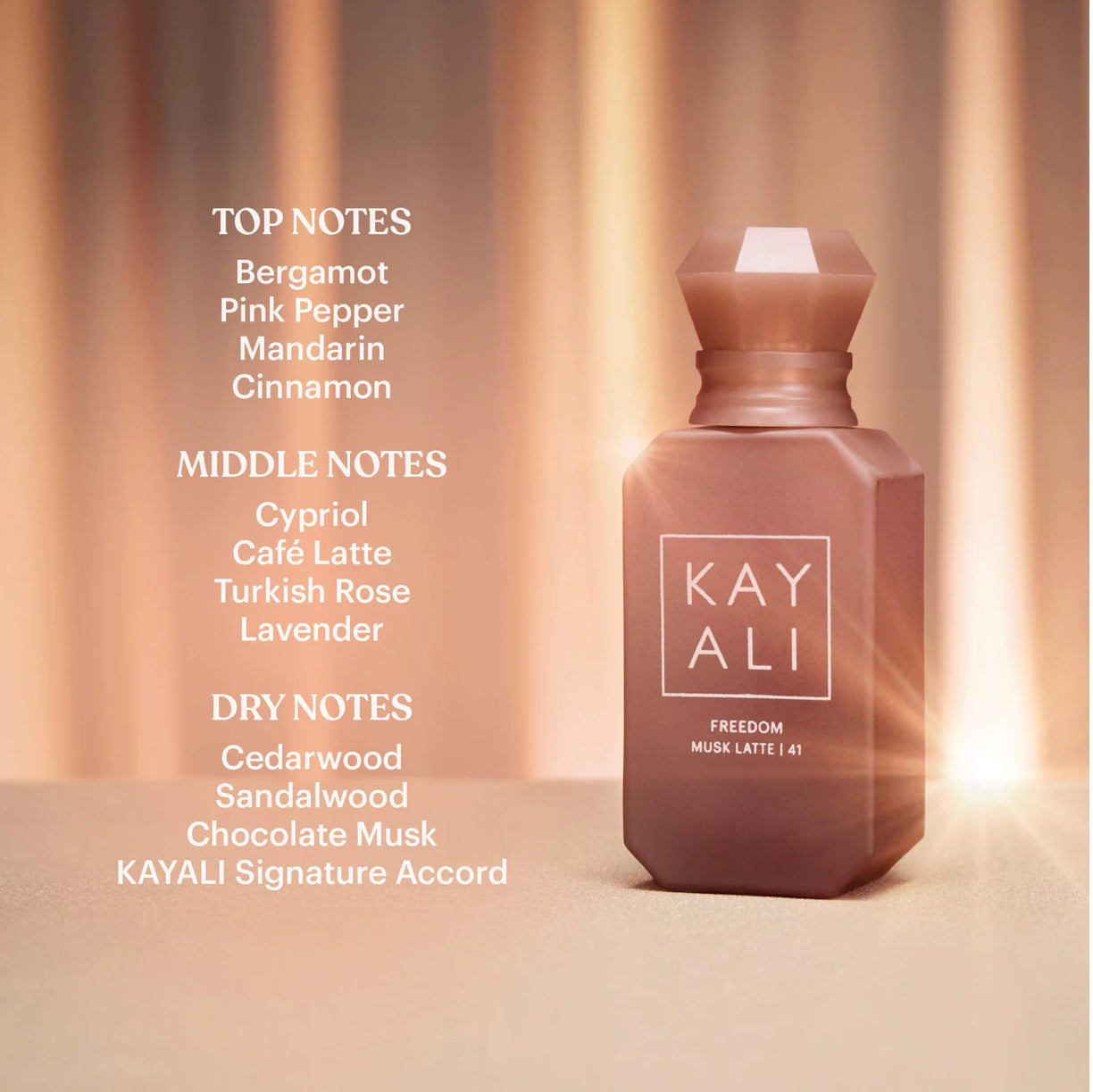 KAYALI 
Mini FREEDOM MUSK LATTE | 41 Eau de Parfum Travel Spray.                                         Size: 0.34 OZ/10 ML eau de parfum spray
Mini size