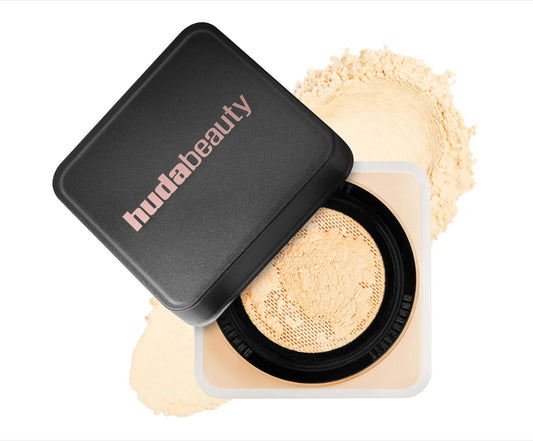 HUDA BEAUTY 
Easy Bake Blurring Loose Baking & Setting Powder.                                                                Color: Banana Bread - light, medium, and tan skin tones. golden undertones brighten and disguise under-eye darkness.