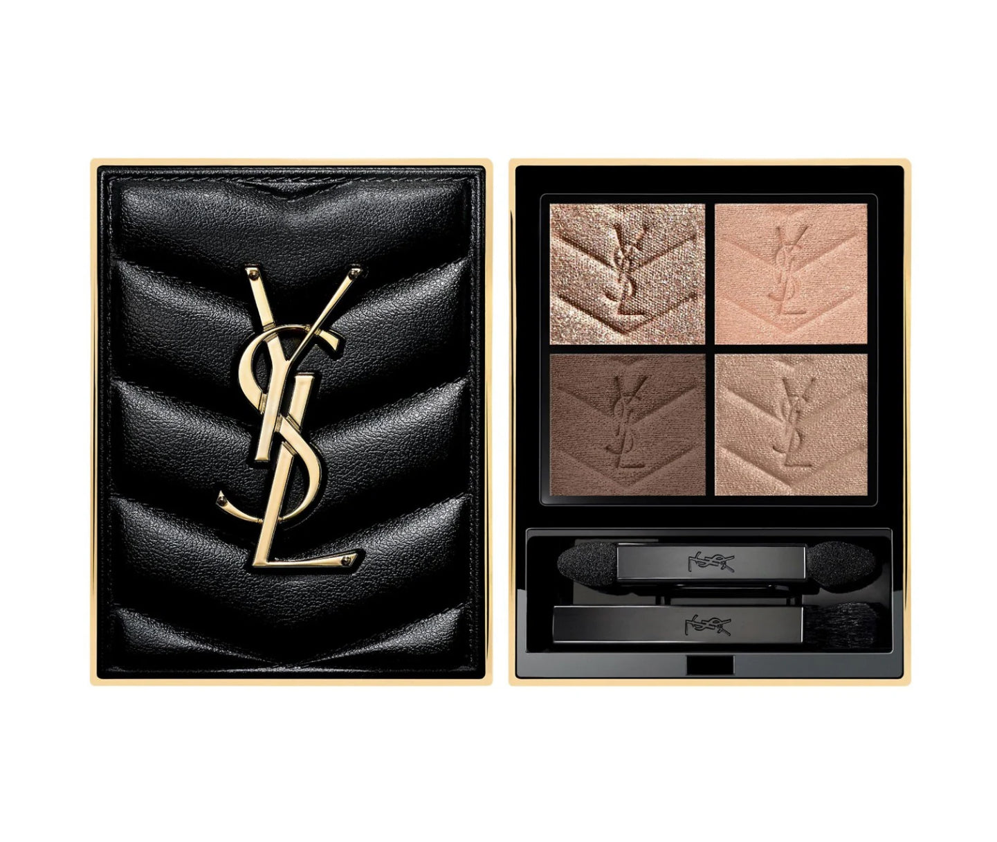 Yves Saint Laurent 
Couture Mini Clutch Eyeshadow Palette.            Color: 100 Stora Dolls - cool nude beige, taupes and chocolate
Size 0.17 oz / 5 g
