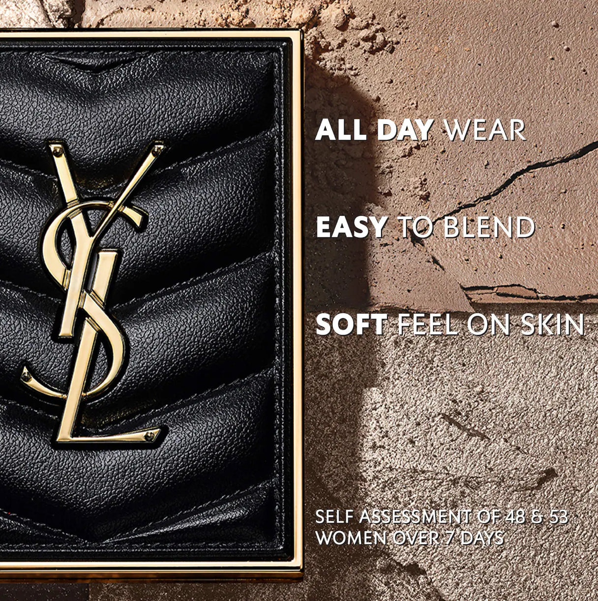 Yves Saint Laurent 
Couture Mini Clutch Eyeshadow Palette.           Color: 720 Captivating Dunes - deep cool neutral browns and soft beige
Size 0.17 oz/5 g