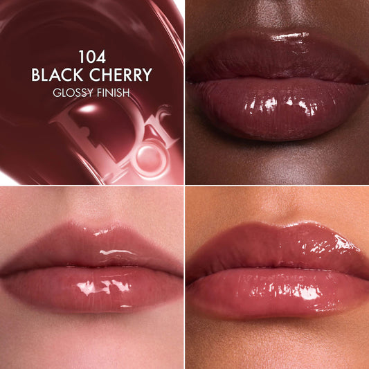 DIOR
Lip Glow Butter Hydrating Gloss Balm. Color: 104 Black Cherry - brownish red
Size 0.34 oz/10 mL