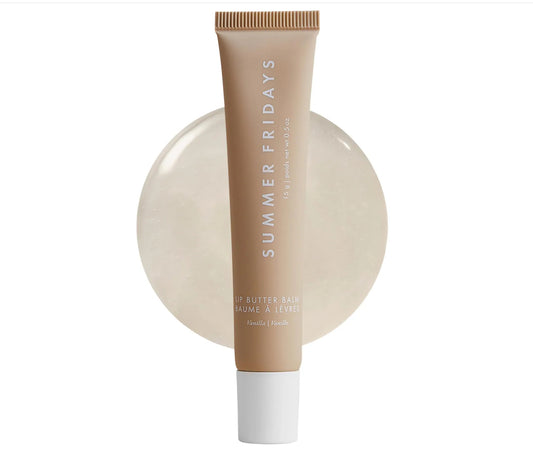Summer Fridays 
Lip Butter Balm Treatment for Hydration + Nourishing Shine.                                                Color: Vanilla - sheer clear
Size .5 oz/ 15 g