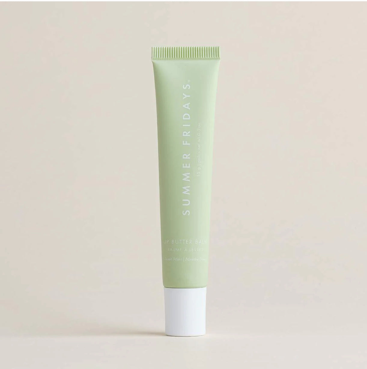 Summer Fridays 
Lip Butter Balm Treatment for Hydration + Nourishing Shine.                                                  Color: Sweet Mint - sheer clear
Size 0.5 oz / 15 g