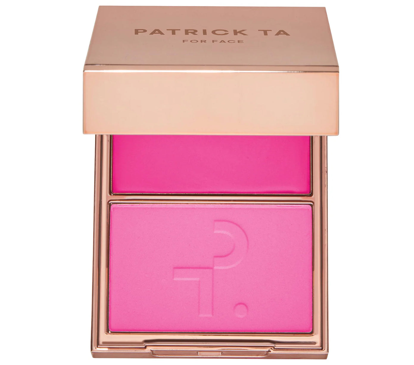 PATRICK TA 
Major Headlines Double-Take Crème & Powder Blush Duo.                                             Color: She's Giving - vibrant blue pink
Size 0.17 oz crème and 0.17 oz powder/5 g crème and 5 g powder