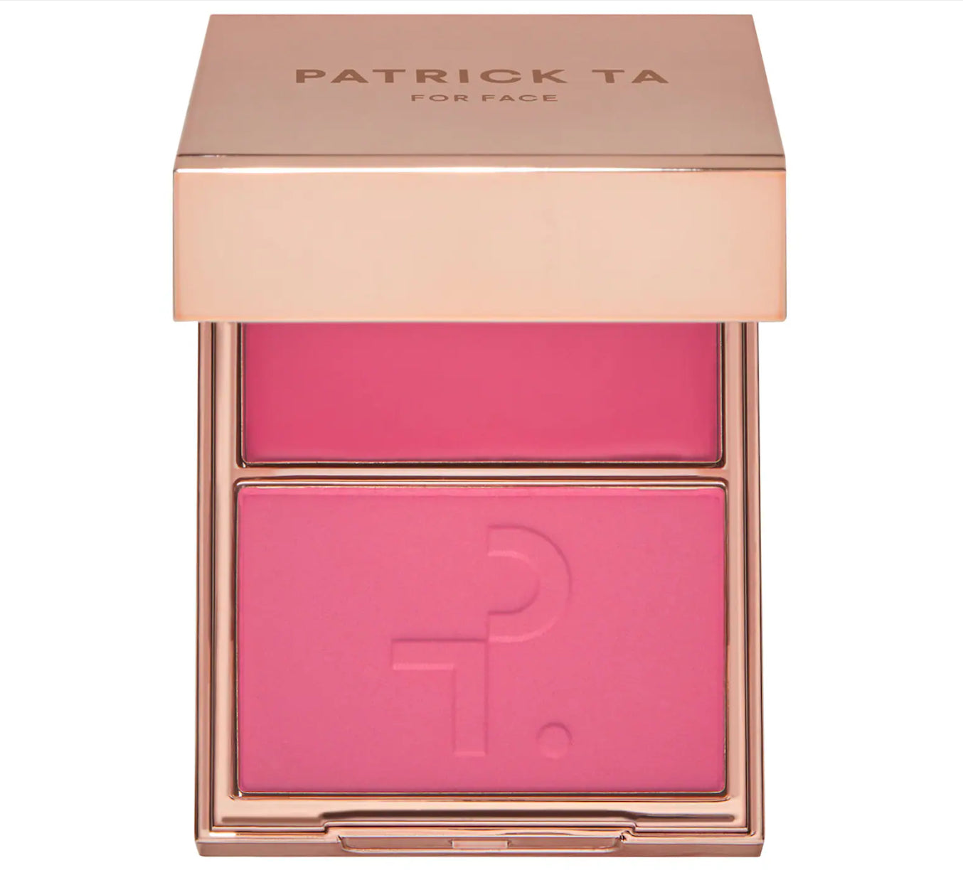 PATRICK TA 
Major Headlines Double-Take Crème & Powder Blush Duo.                                               Color: She's a Doll - bright neutral pink
Size 0.17 oz crème and 0.17 oz powder/5 g crème and 5 g powder