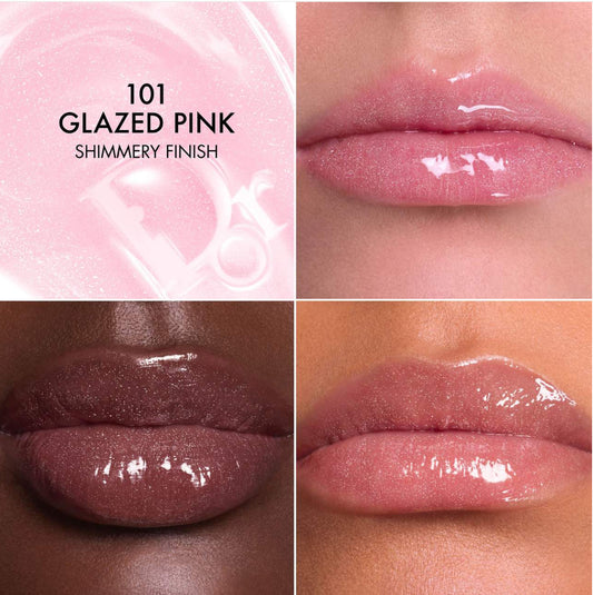 DIOR 
Lip Glow Butter Hydrating Gloss Balm.             Color: 101 Glazed Pink - cool iridescent pink
Size 0.34 oz/10 mL