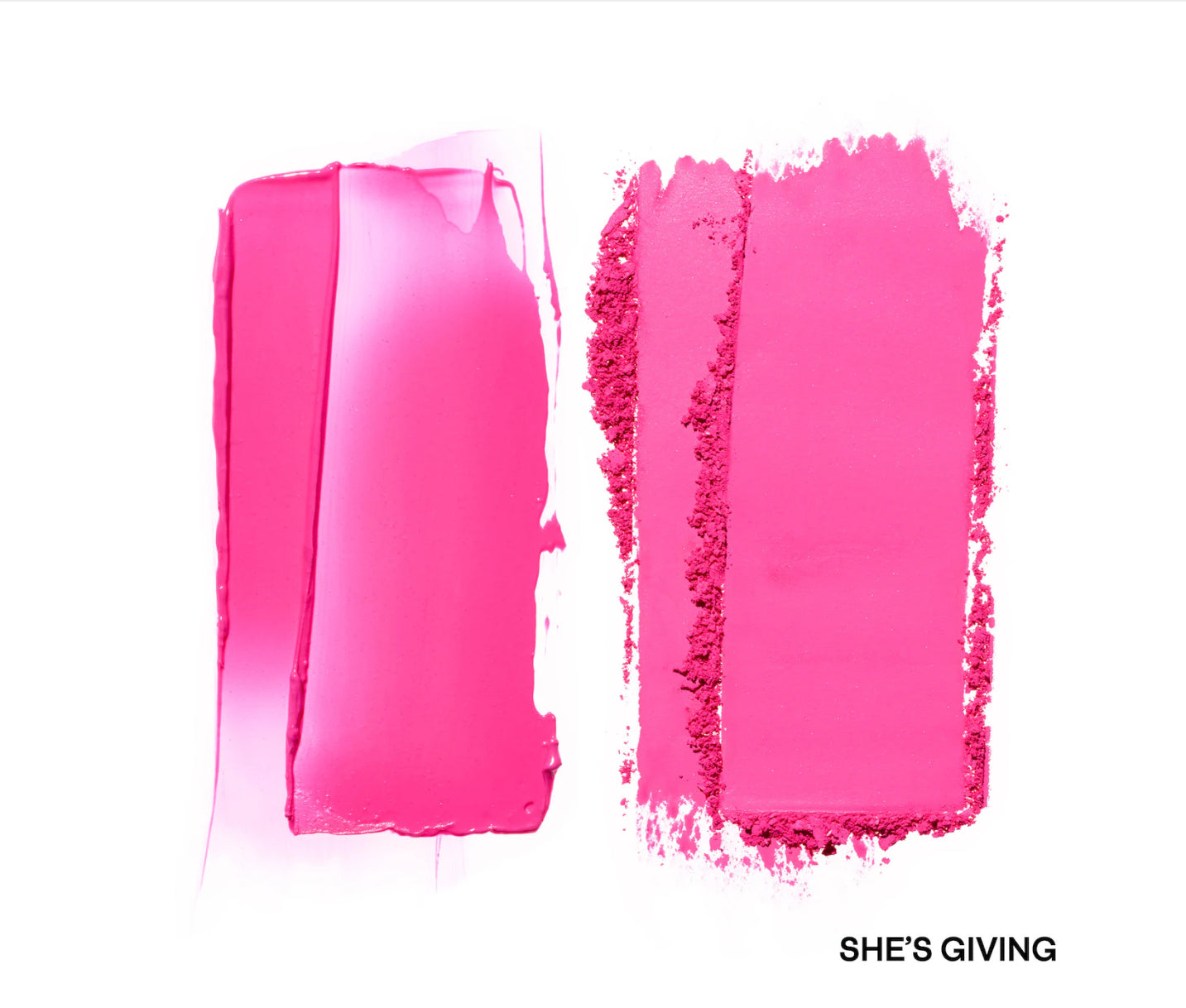 PATRICK TA 
Major Headlines Double-Take Crème & Powder Blush Duo.                                             Color: She's Giving - vibrant blue pink
Size 0.17 oz crème and 0.17 oz powder/5 g crème and 5 g powder