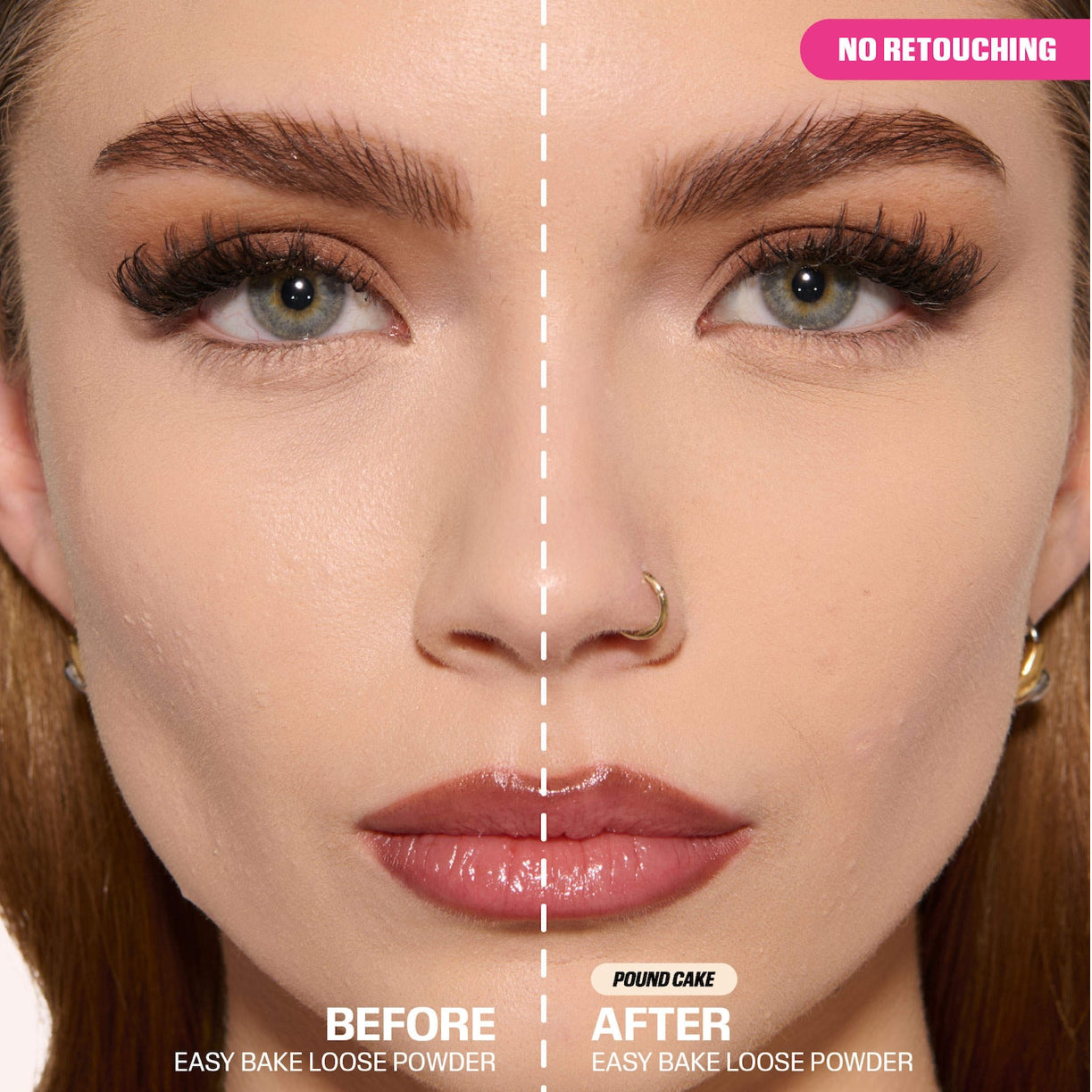 HUDA BEAUTY 
Easy Bake Blurring Loose Baking & Setting Powder.                                                                  Color: Pound Cake - fair, light, medium, and tan skin tones. golden undertones brighten and disguise under-eye darkness.