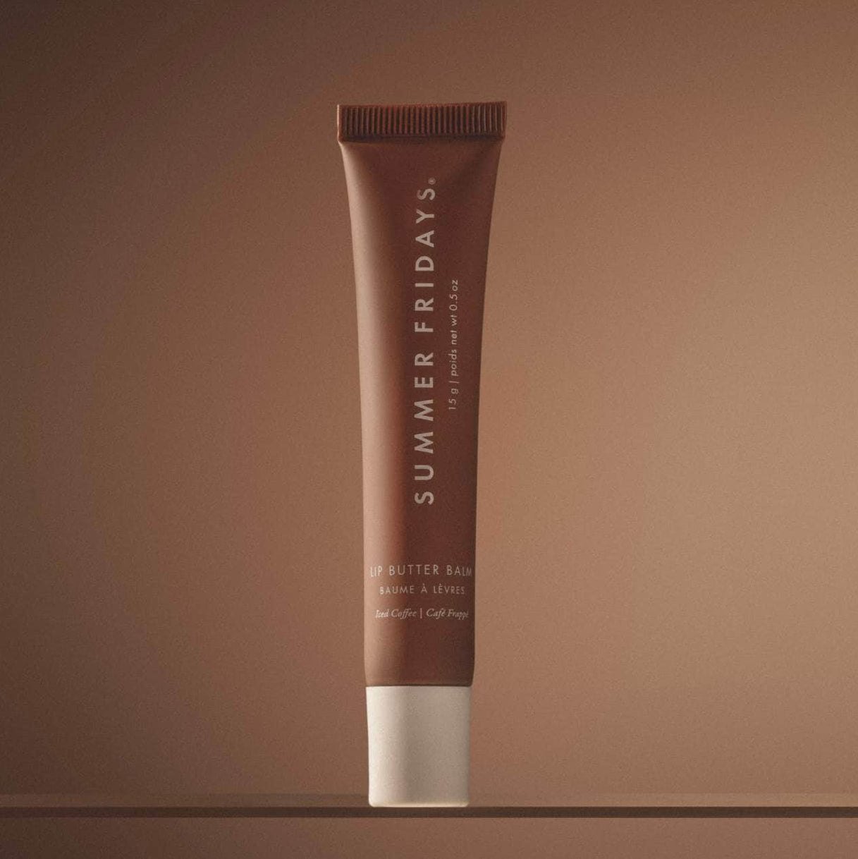 Summer Fridays 
Lip Butter Balm Treatment for Hydration + Nourishing Shine.                                                  Color: Iced Coffee - sheer cocoa
Size 0.5 oz / 15 g