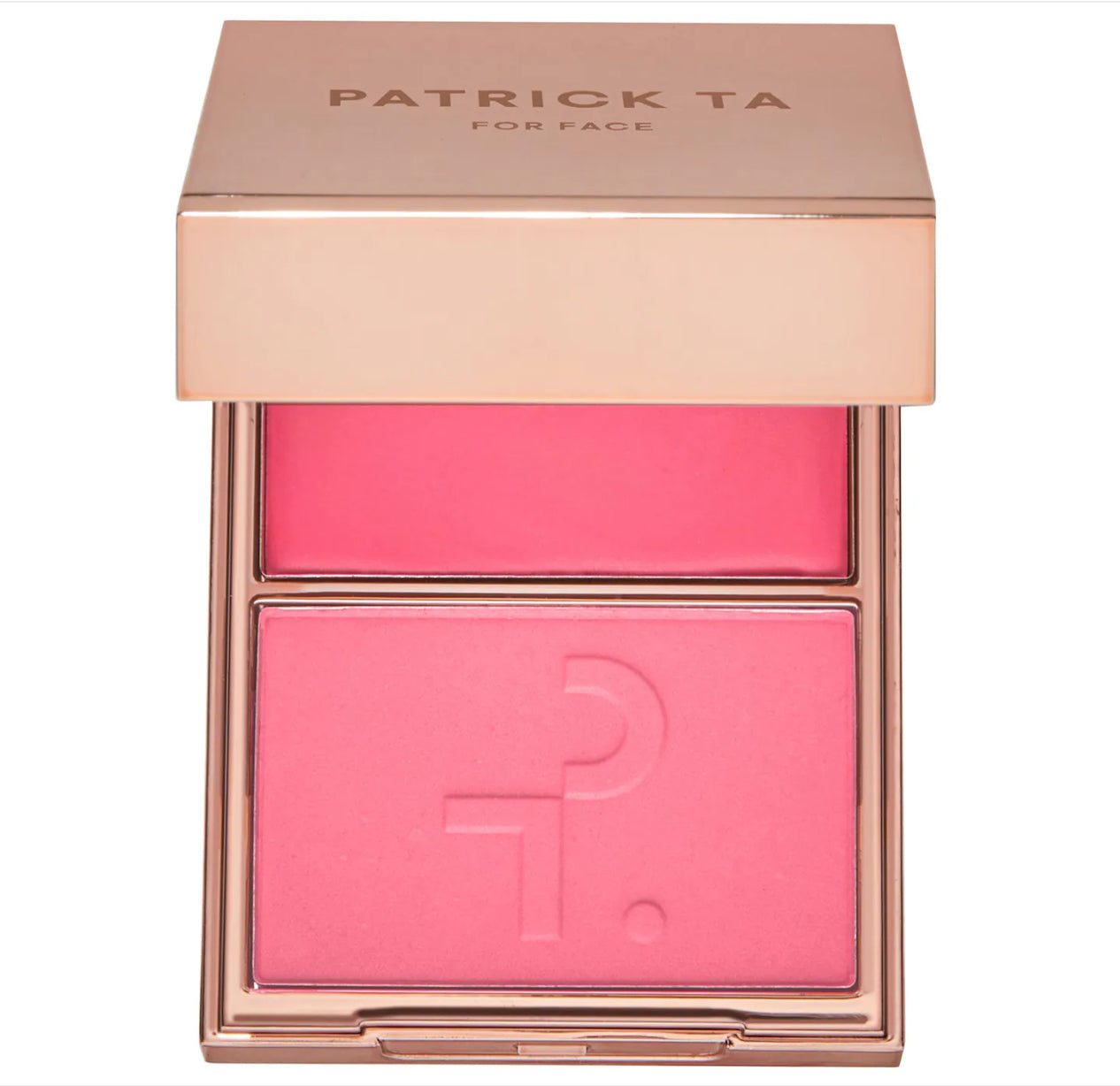 PATRICK TA 
Major Headlines Double-Take Crème & Powder Blush Duo.                                             Color: She's That Girl - soft pink
Size 0.17 oz crème and 0.17 oz powder/5 g crème and 5 g powder