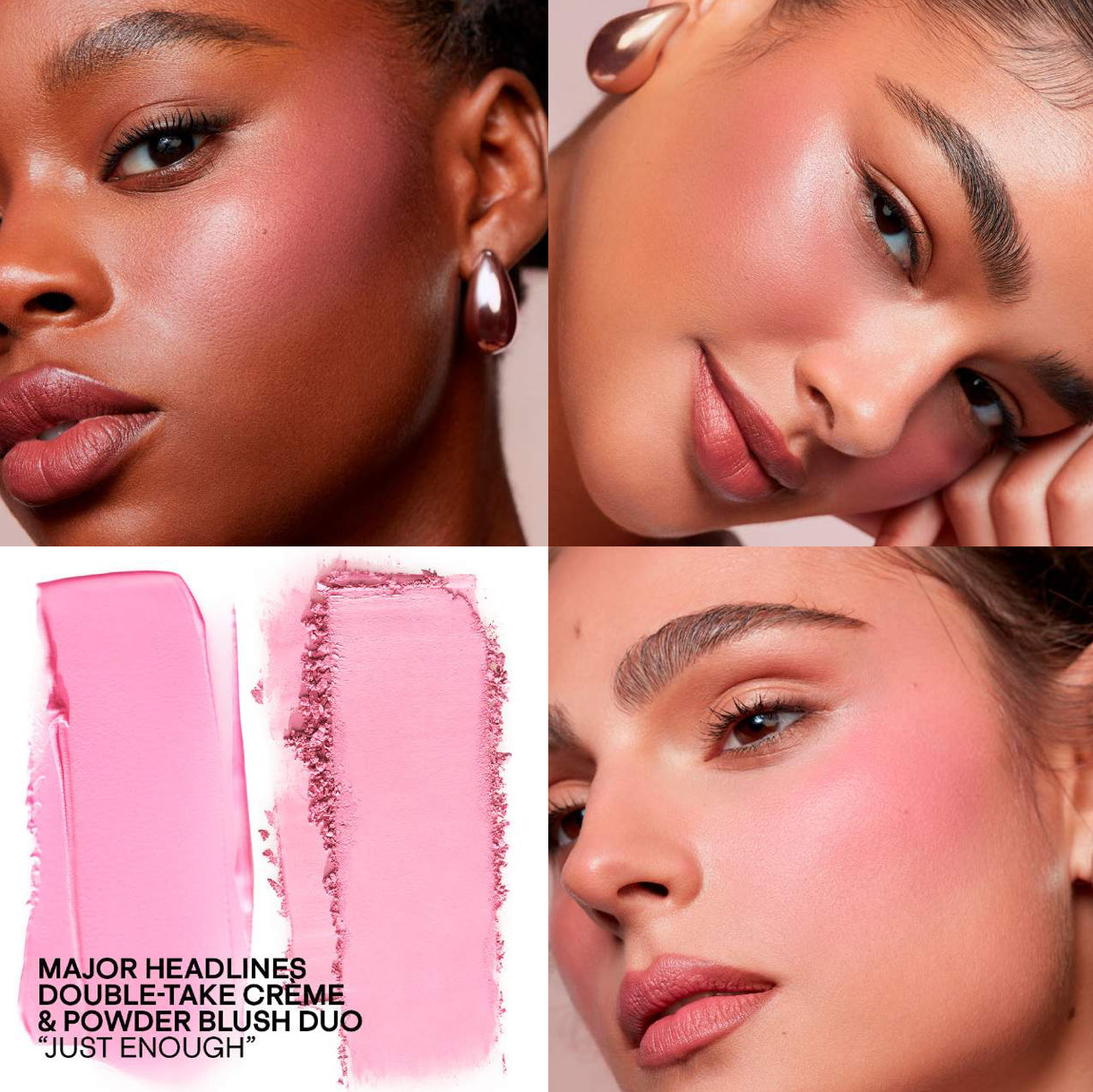 PATRICK TA 
Major Headlines Double-Take Crème & Powder Blush Duo.                                             Color: Just Enough - soft blue pink
Size 0.17 oz crème and 0.17 oz powder/5 g crème and 5 g powder