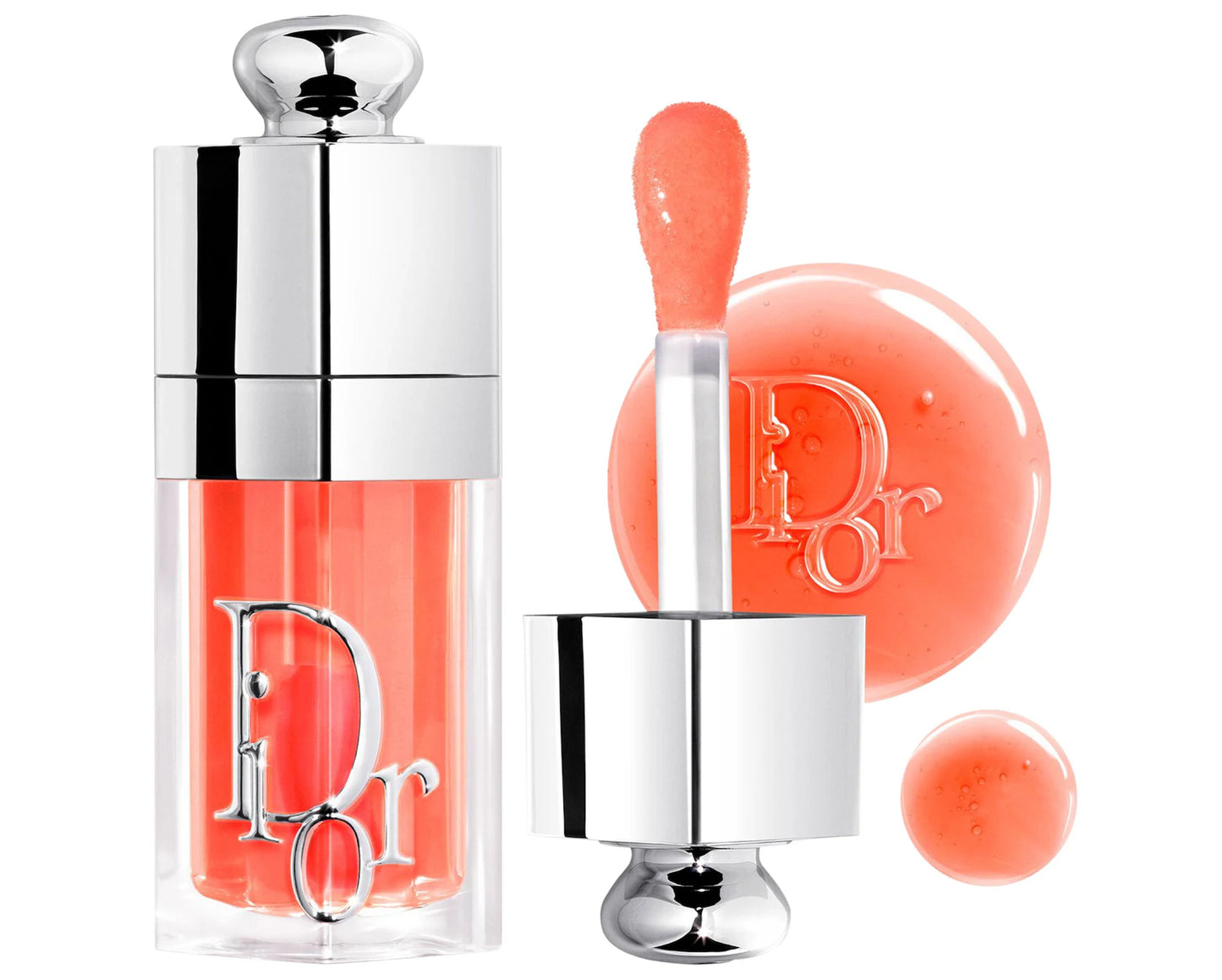 DIOR 
Lip Glow Oil Hydrating High-Shine Gloss.           Color: 041 Peachy - Juicy Finish
Size 0.2 oz/6 mL